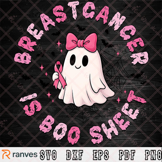 Breast Cancer Is Boo Sheet Halloween Breast Cancer SVG, PNG, DXF, EPS