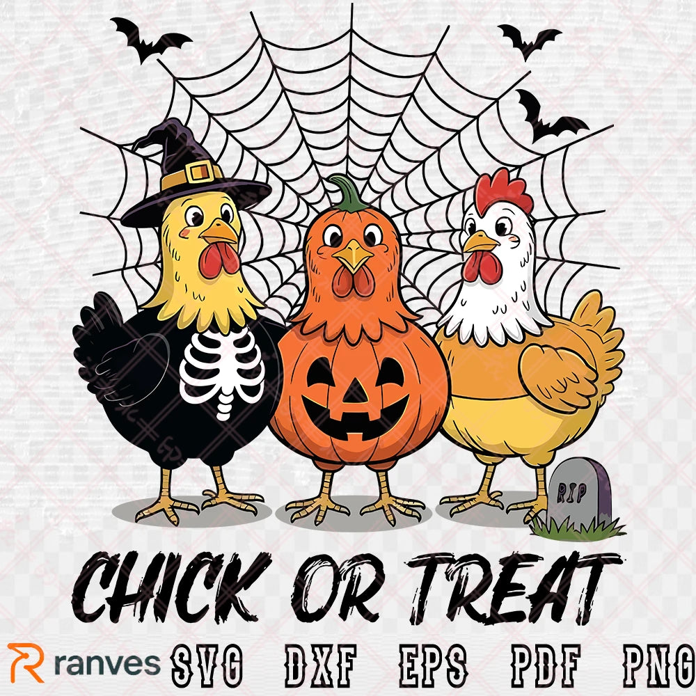 Chick Or Treat Funny Halloween Chicken SVG, PNG, DXF, EPS