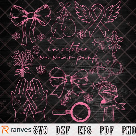 In October We Wear Pink SVG, PNG, DXF, EPS