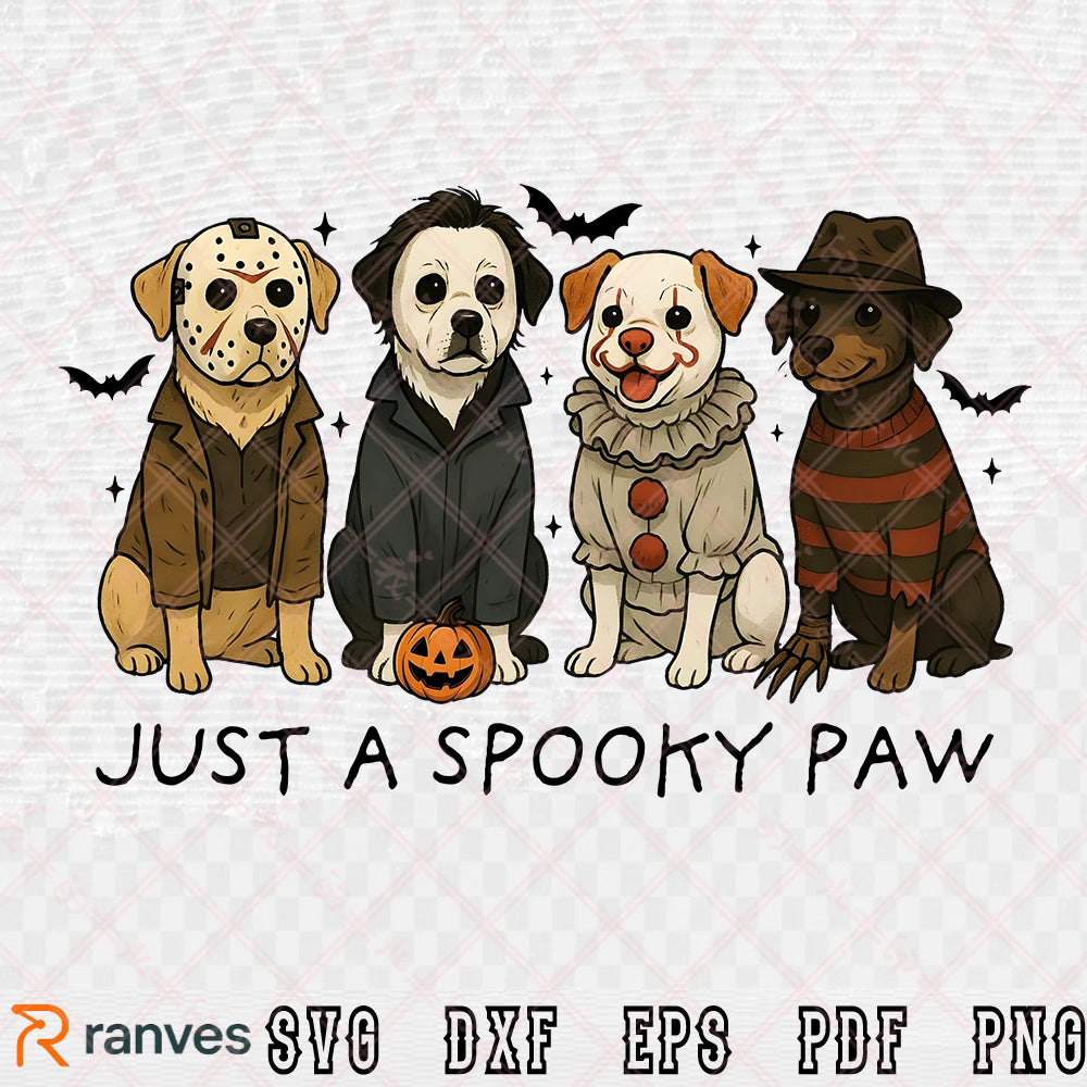 Just a Spooky Paw png, Halloween dog SVG, PNG, DXF, EPS