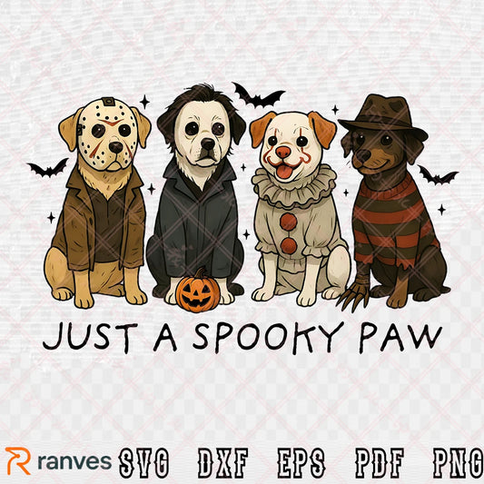 Just a Spooky Paw png, Halloween dog SVG, PNG, DXF, EPS