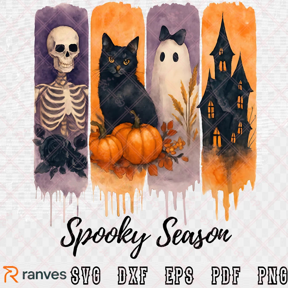 Spooky Season, Boho Halloween, SVG, EPS, DXF, PNG