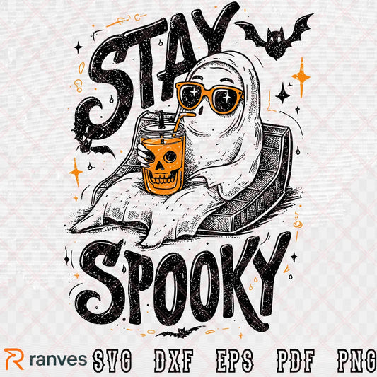Stay Spooky PNG, Cool Ghost Halloween SVG, PNG, EPS, DXF